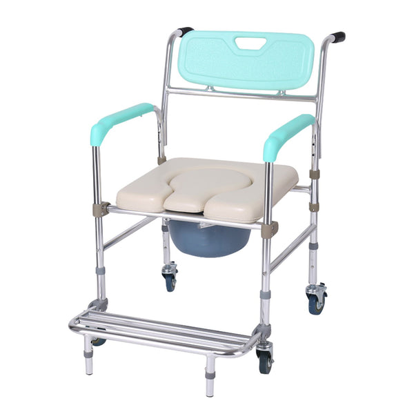 Orthonica Commode Chair With Castors Aluminium Frame Footrest Soft Push Handles Does Not Apply