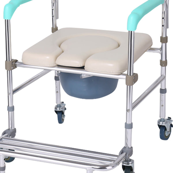 Orthonica Commode Chair With Castors Aluminium Frame Footrest Soft Push Handles Does Not Apply