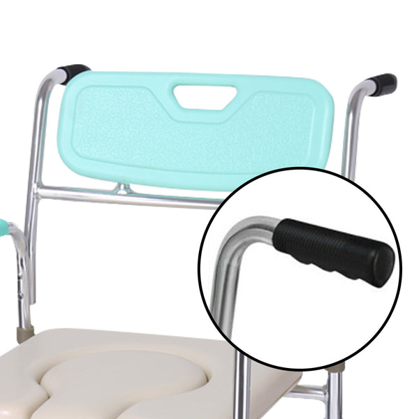 Orthonica Commode Chair With Castors Aluminium Frame Footrest Soft Push Handles Does Not Apply