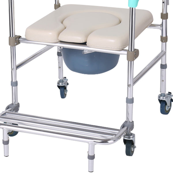 Orthonica Commode Chair With Castors Aluminium Frame Footrest Soft Push Handles Does Not Apply