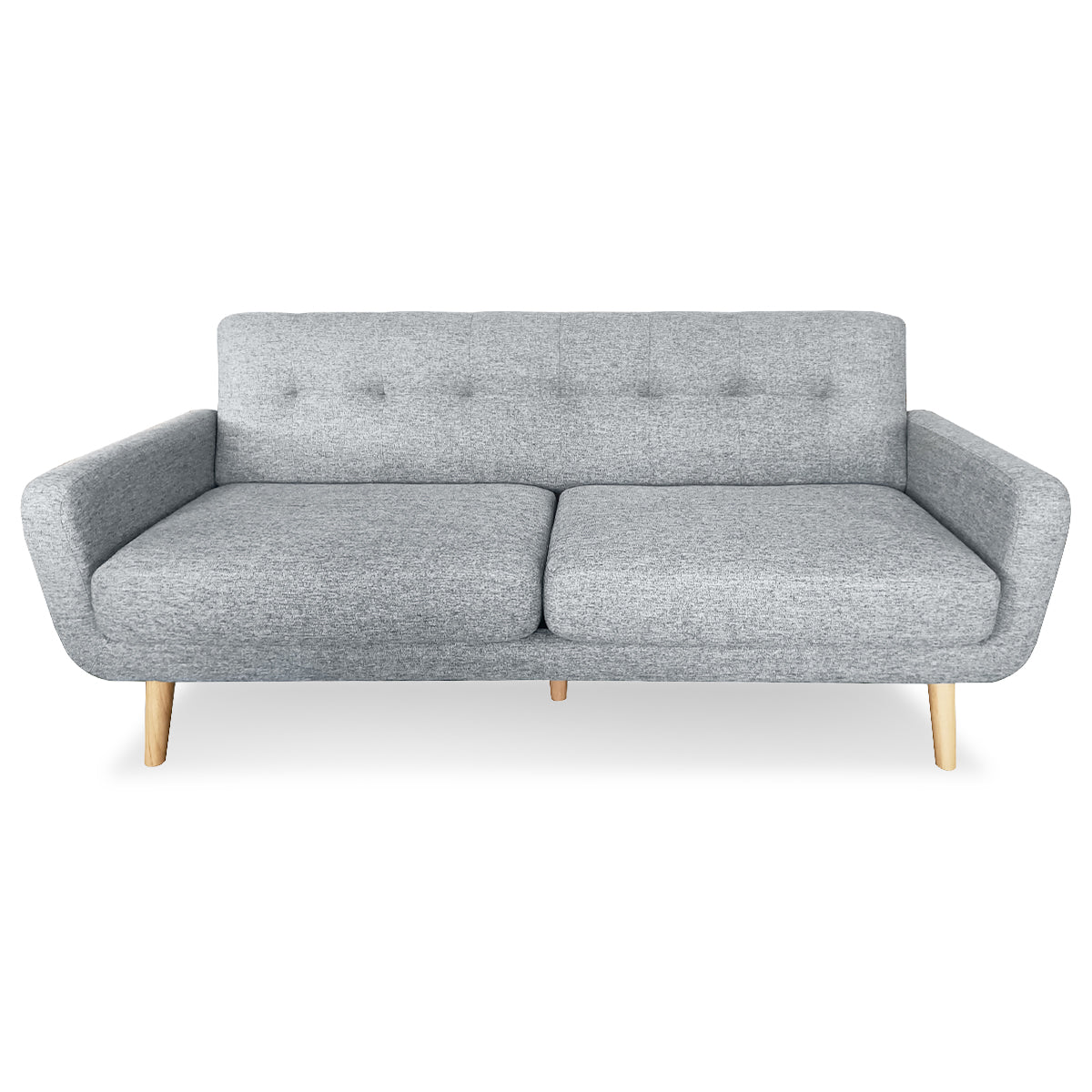 Sarantino 6-Seater Linen Sofa Set Couch Futon - Light Grey Sarantino