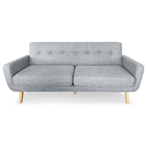 Sarantino 6-Seater Linen Sofa Set Couch Futon - Light Grey Sarantino