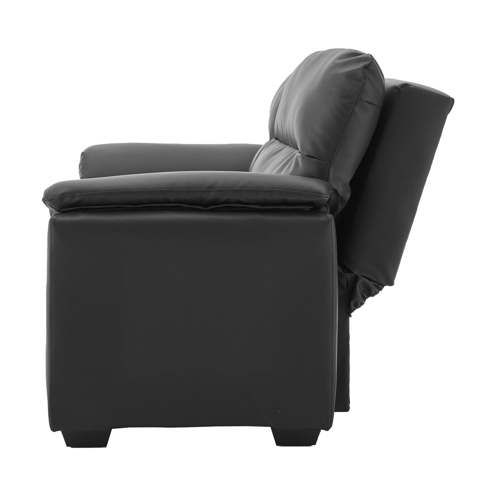 Sarantino Faux Leather Sofa Bed Couch Lounge - Black Sarantino