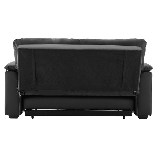 Sarantino Faux Leather Sofa Bed Couch Lounge - Black Sarantino