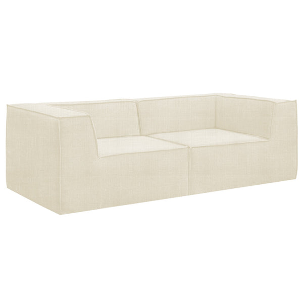 Sarantino Novi 3-Seater Modular Sofa with Ottoman in Cream Non-Slip Bottom Lounge Awezingly