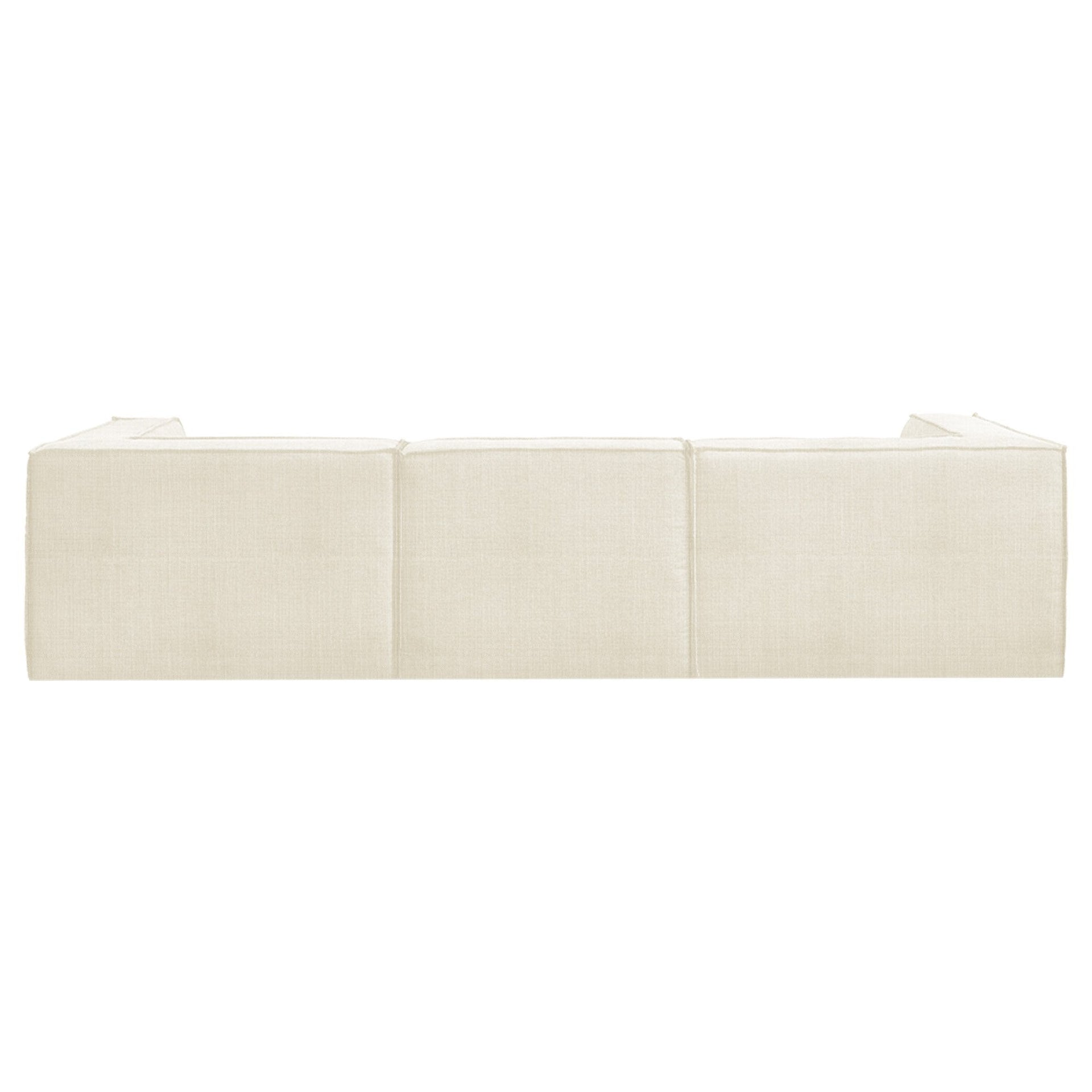 Sarantino Novi 3-Seater Modular Sofa with Ottoman in Cream Non-Slip Bottom Lounge Awezingly