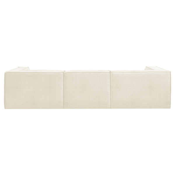 Sarantino Novi 3-Seater Modular Sofa with Ottoman in Cream Non-Slip Bottom Lounge Awezingly