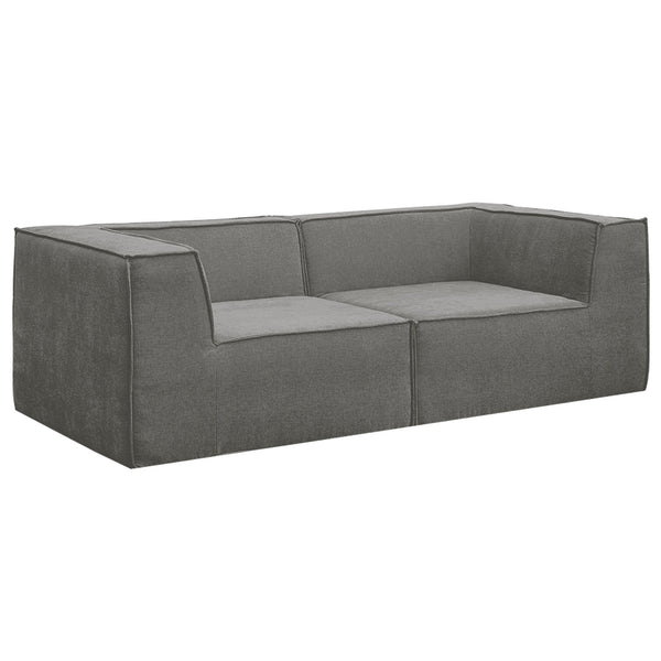 Sarantino Novi 3-Seater Modular Sofa with Ottoman in Grey Non-Slip Bottom Lounge Awezingly