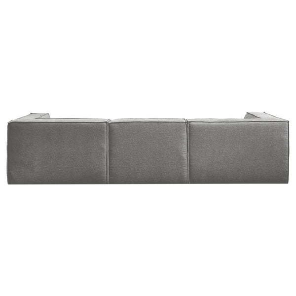 Sarantino Novi 3-Seater Modular Sofa with Ottoman in Grey Non-Slip Bottom Lounge Awezingly