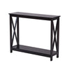 Sarantino Isla X-Frame Console Table in Black