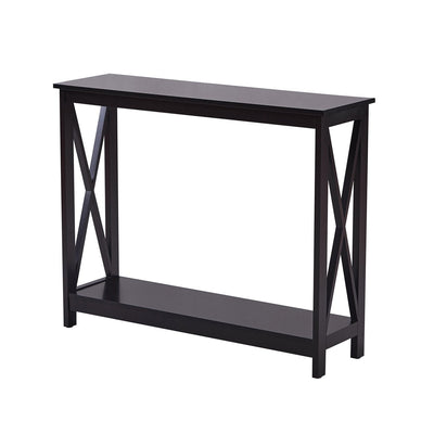 Sarantino Isla X-Frame Console Table in Black