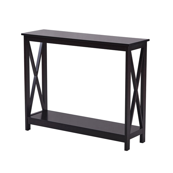 Sarantino Isla X-Frame Console Table in Black Awezingly
