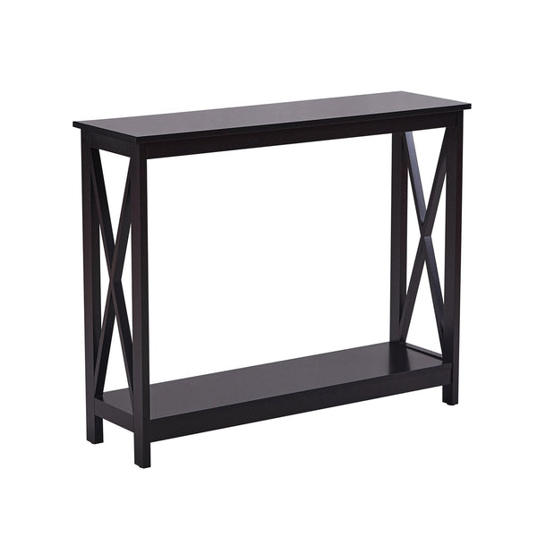 Sarantino Isla X-Frame Console Table in Black Awezingly