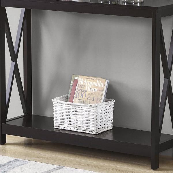 Sarantino Isla X-Frame Console Table in Black Awezingly