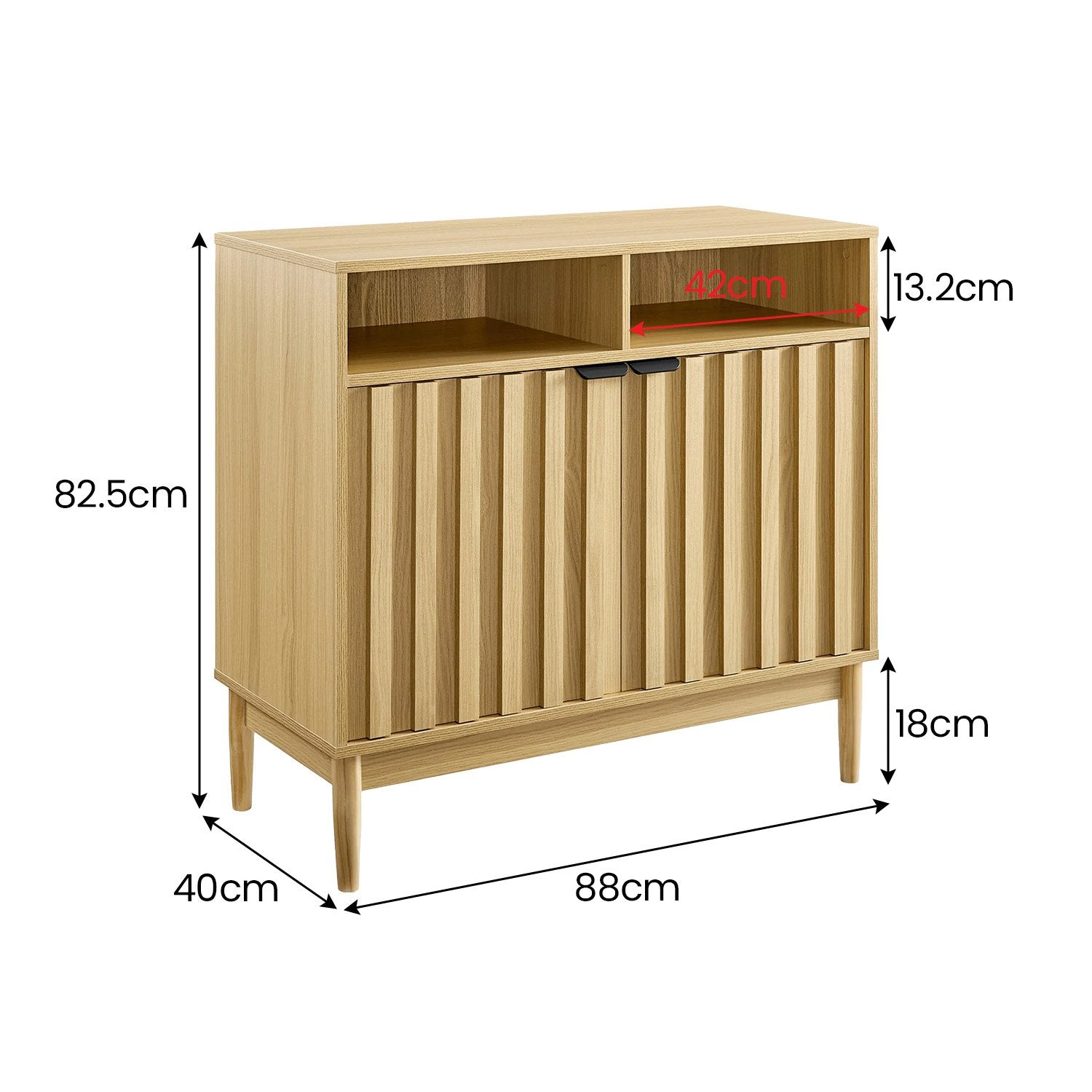 Sarantino Eleni 2-Door Sideboard Buffet Hallway Cabinet Storage Console Cupboard in Natural Awezingly