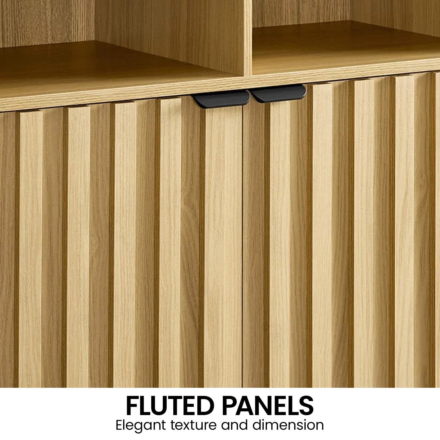 Sarantino Eleni 2-Door Sideboard Buffet Hallway Cabinet Storage Console Cupboard in Natural Awezingly