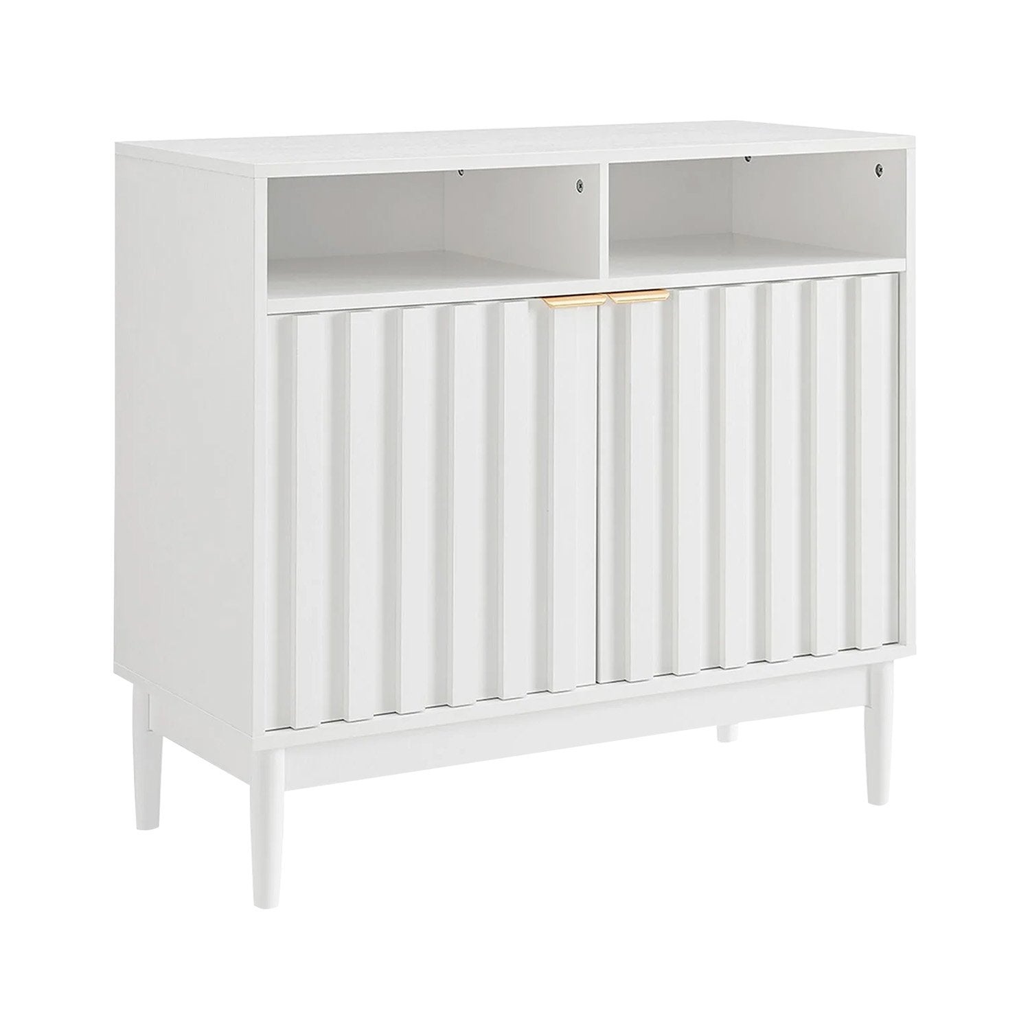 Sarantino Eleni 2-Door Sideboard Buffet Hallway Cabinet Storage Console Cupboard in White Awezingly