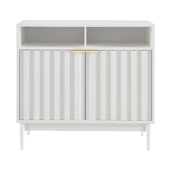 Sarantino Eleni 2-Door Sideboard Buffet Hallway Cabinet Storage Console Cupboard in White Awezingly