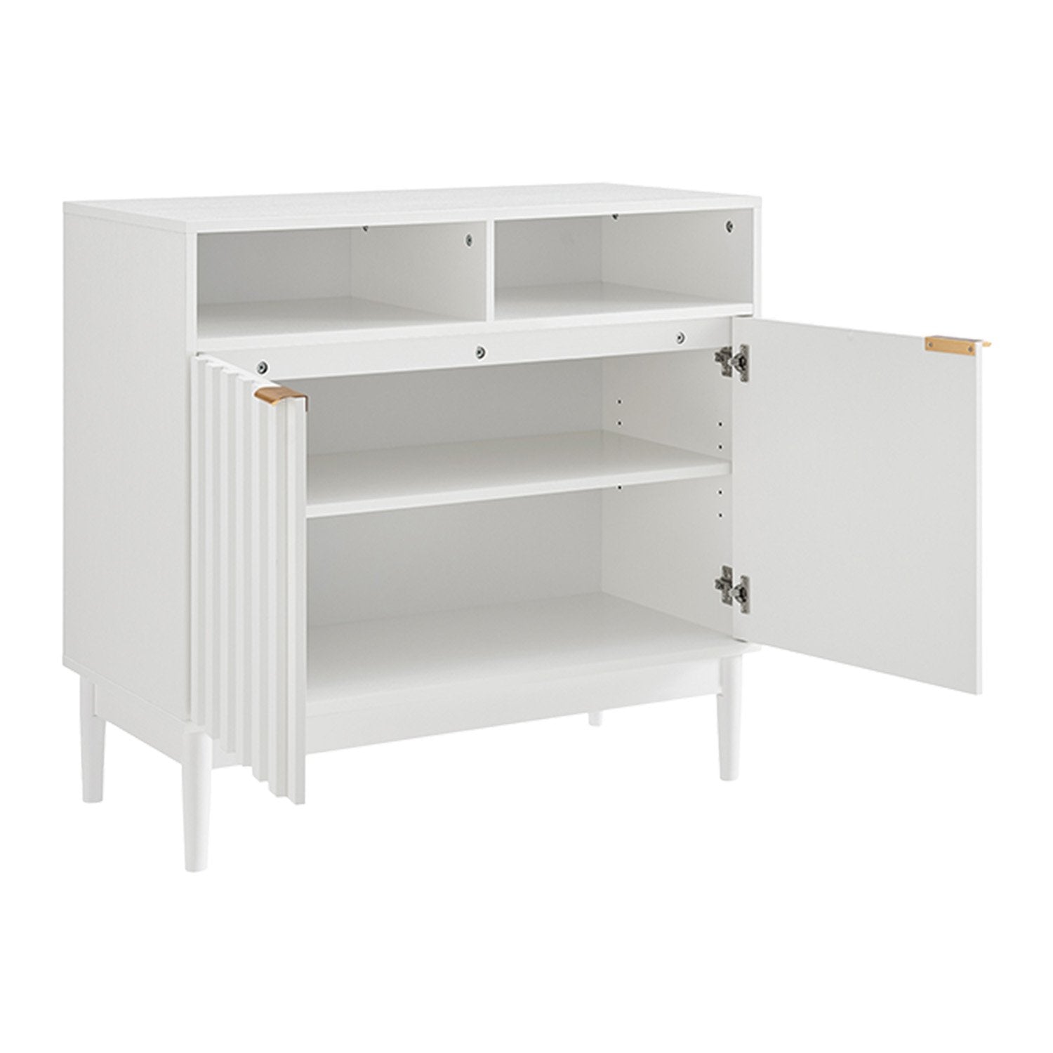 Sarantino Eleni 2-Door Sideboard Buffet Hallway Cabinet Storage Console Cupboard in White Awezingly