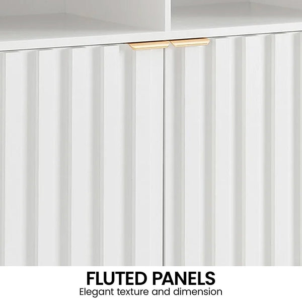 Sarantino Eleni 2-Door Sideboard Buffet Hallway Cabinet Storage Console Cupboard in White Awezingly