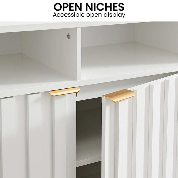 Sarantino Eleni 2-Door Sideboard Buffet Hallway Cabinet Storage Console Cupboard in White Awezingly