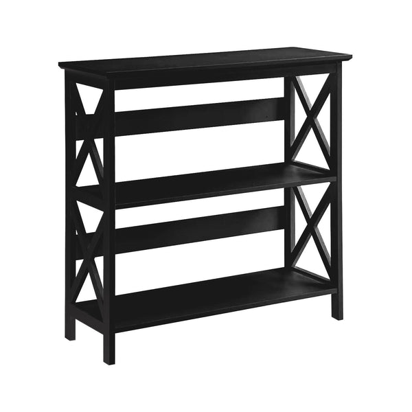 Sarantino Lucas 3-Tier Bookshelf Display Rack in Black Awezingly