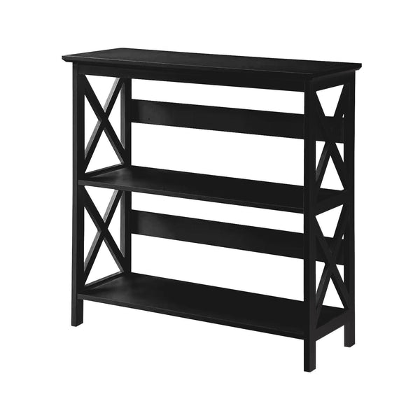 Sarantino Lucas 3-Tier Bookshelf Display Rack in Black Awezingly