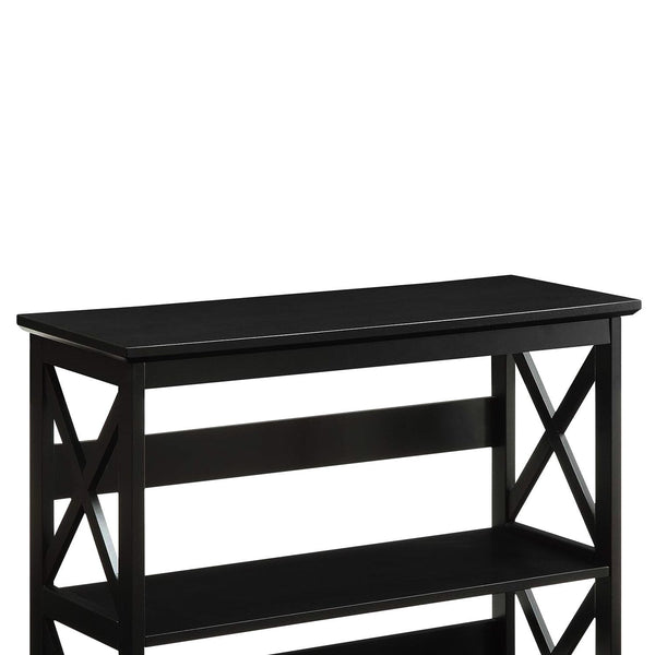 Sarantino Lucas 3-Tier Bookshelf Display Rack in Black Awezingly
