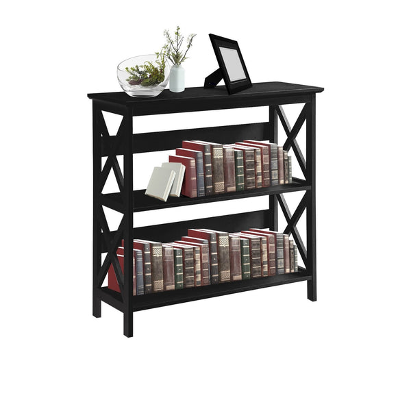 Sarantino Lucas 3-Tier Bookshelf Display Rack in Black Awezingly