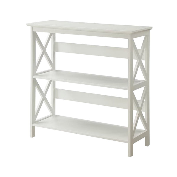 Sarantino Lucas 3-Tier Bookshelf Display Rack in White Awezingly