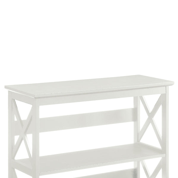 Sarantino Lucas 3-Tier Bookshelf Display Rack in White Awezingly