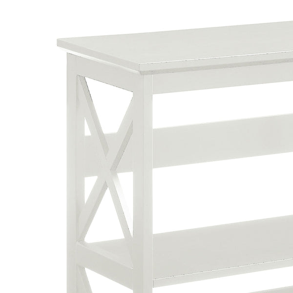 Sarantino Lucas 3-Tier Bookshelf Display Rack in White Awezingly