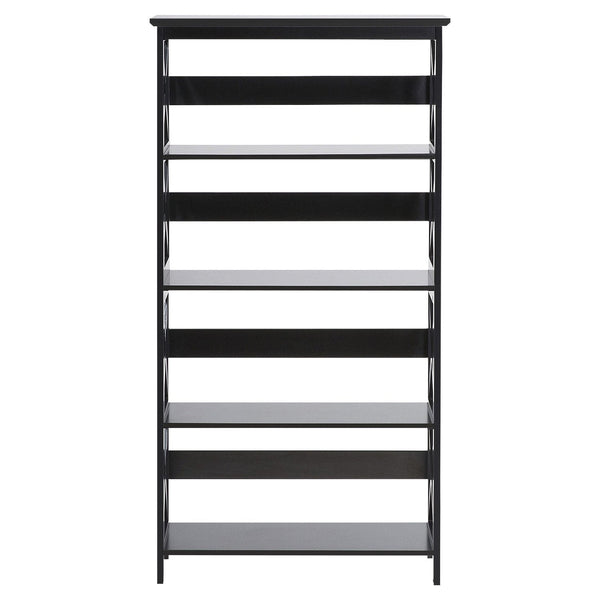 Sarantino Daphne 5-tier Cross Panel Bookshelf Awezingly