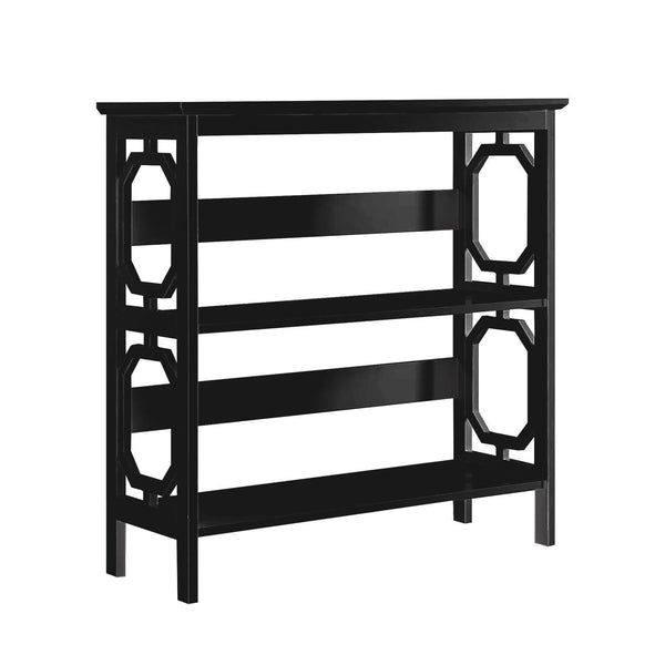 Sarantino Laurel 3-Tier Bookshelf Display Rack in Black Awezingly