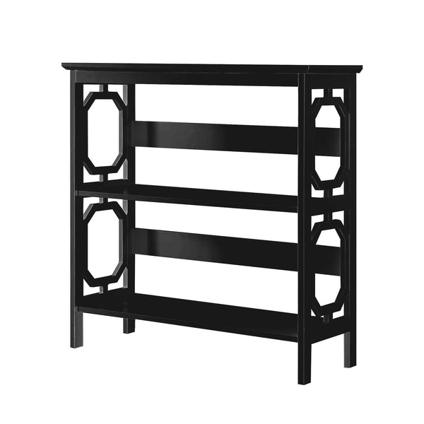 Sarantino Laurel 3-Tier Bookshelf Display Rack in Black Awezingly