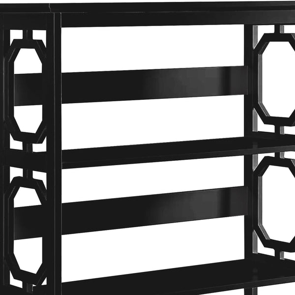 Sarantino Laurel 3-Tier Bookshelf Display Rack in Black Awezingly