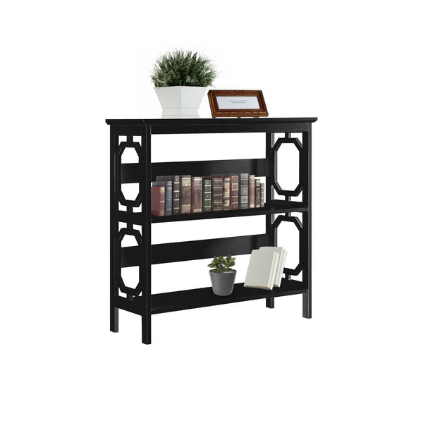 Sarantino Laurel 3-Tier Bookshelf Display Rack in Black Awezingly