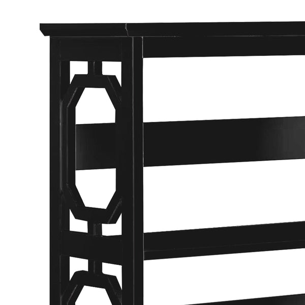 Sarantino Laurel 3-Tier Bookshelf Display Rack in Black Awezingly