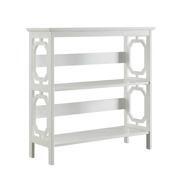 Sarantino Laurel 3-Tier Bookshelf Display Rack in White Awezingly