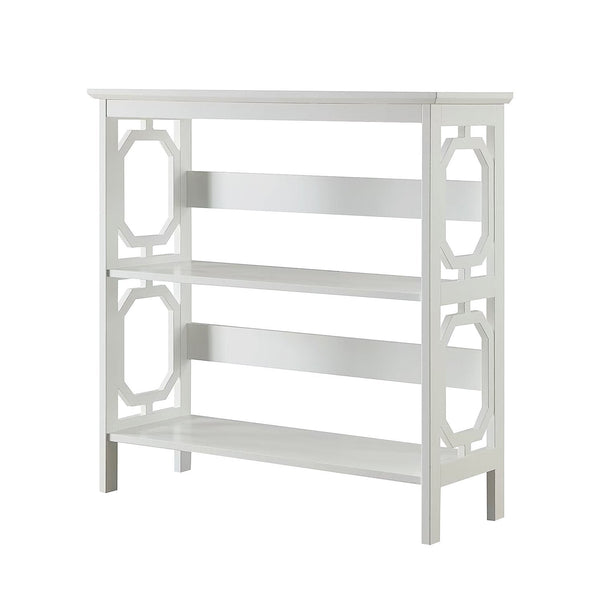 Sarantino Laurel 3-Tier Bookshelf Display Rack in White Awezingly