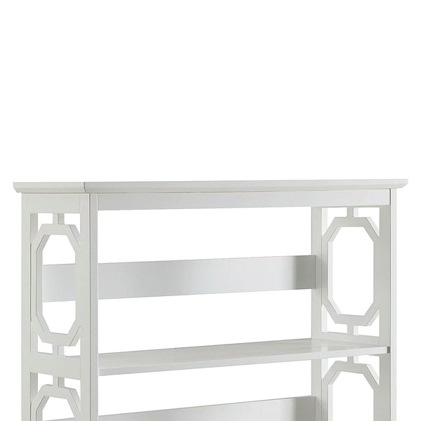 Sarantino Laurel 3-Tier Bookshelf Display Rack in White Awezingly