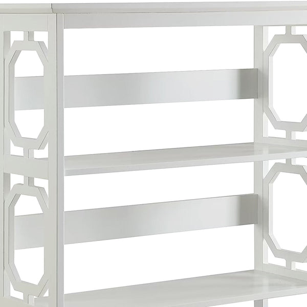 Sarantino Laurel 3-Tier Bookshelf Display Rack in White Awezingly