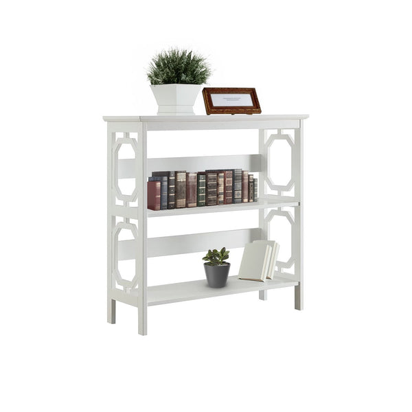 Sarantino Laurel 3-Tier Bookshelf Display Rack in White Awezingly