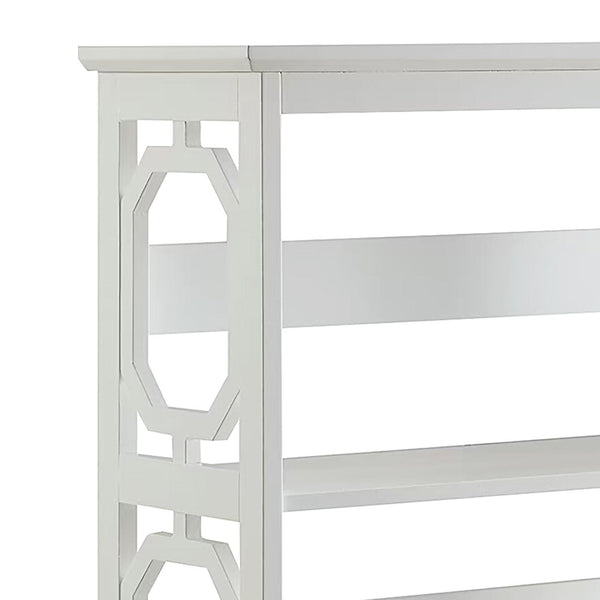 Sarantino Laurel 3-Tier Bookshelf Display Rack in White Awezingly