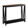 Sarantino Cielo 2-Tier Console Table Dark Walnut
