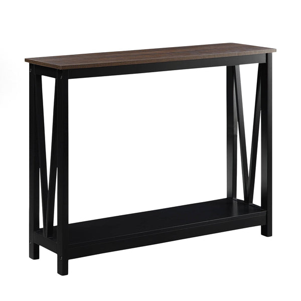 Sarantino Cielo 2-Tier Console Table Dark Walnut Awezingly