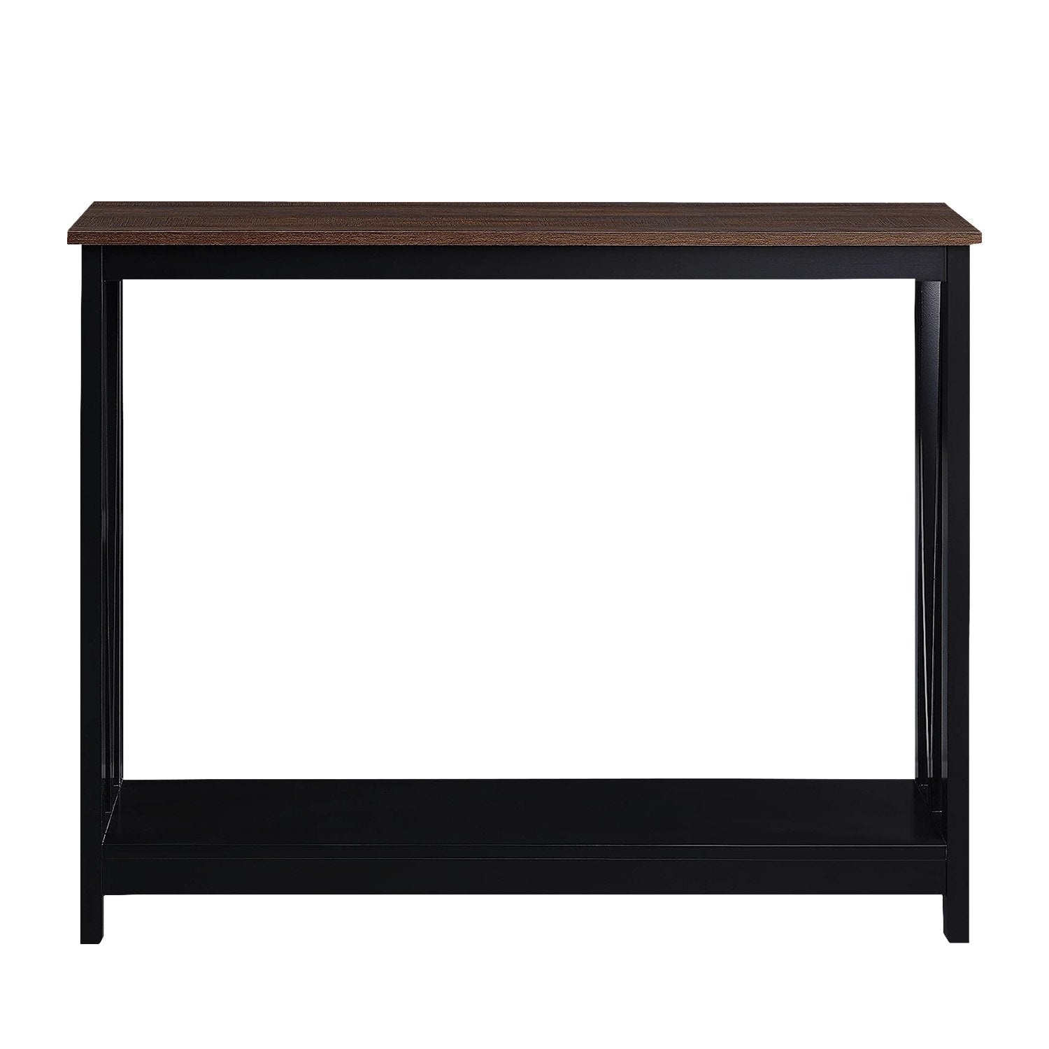 Sarantino Cielo 2-Tier Console Table Dark Walnut Awezingly