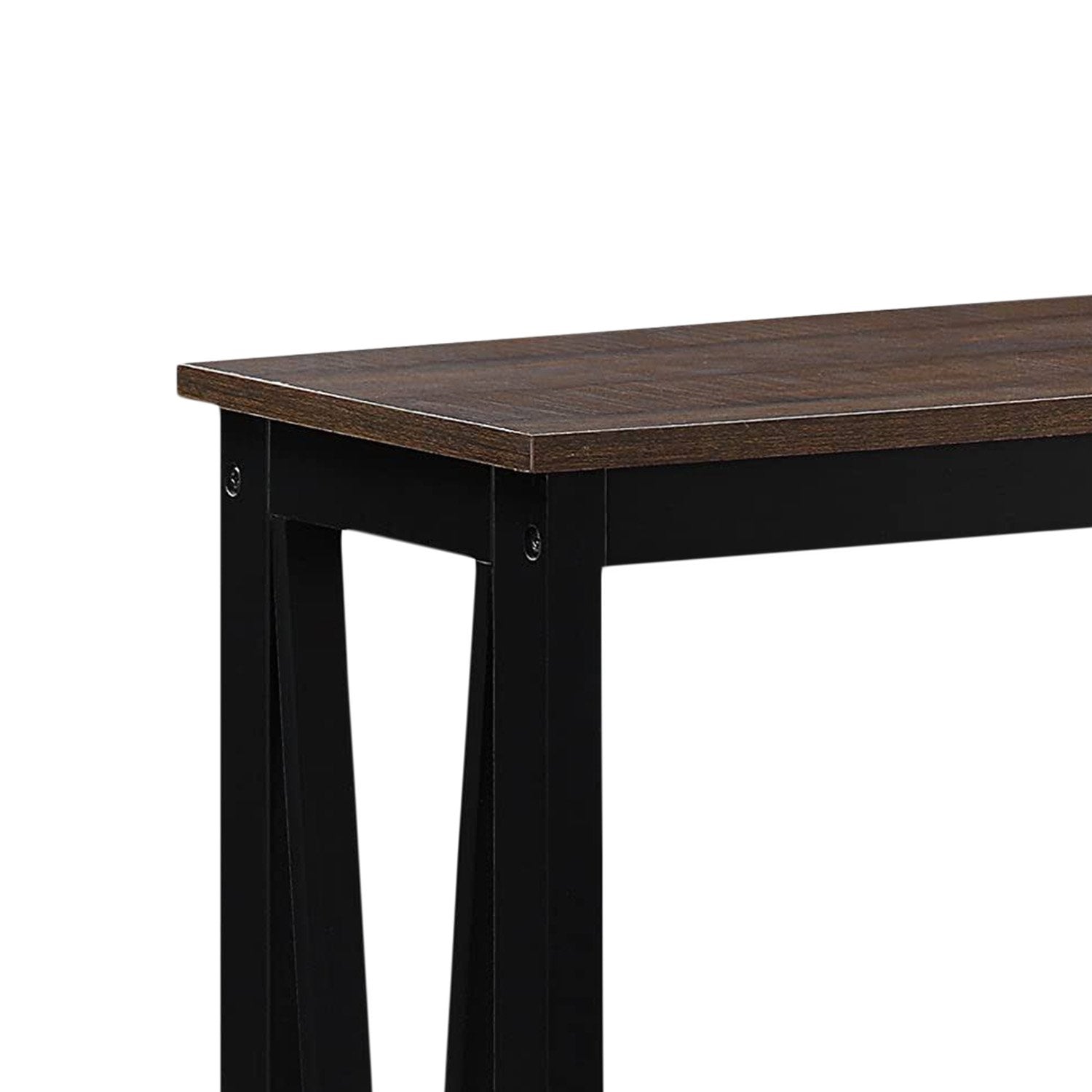 Sarantino Cielo 2-Tier Console Table Dark Walnut Awezingly