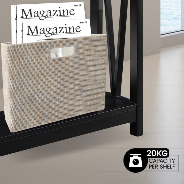 Sarantino Cielo 2-Tier Console Table Dark Walnut Awezingly