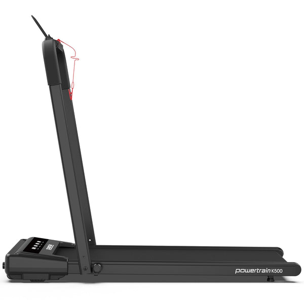 Powertrain K500 Walking Pad Treadmill 2 in 1 Foldable Walking & Running Machine w/2.5HP Motor Dual LED Displays 2 Level Awezingly